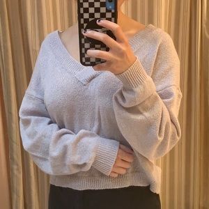 lavender v-neck sweater